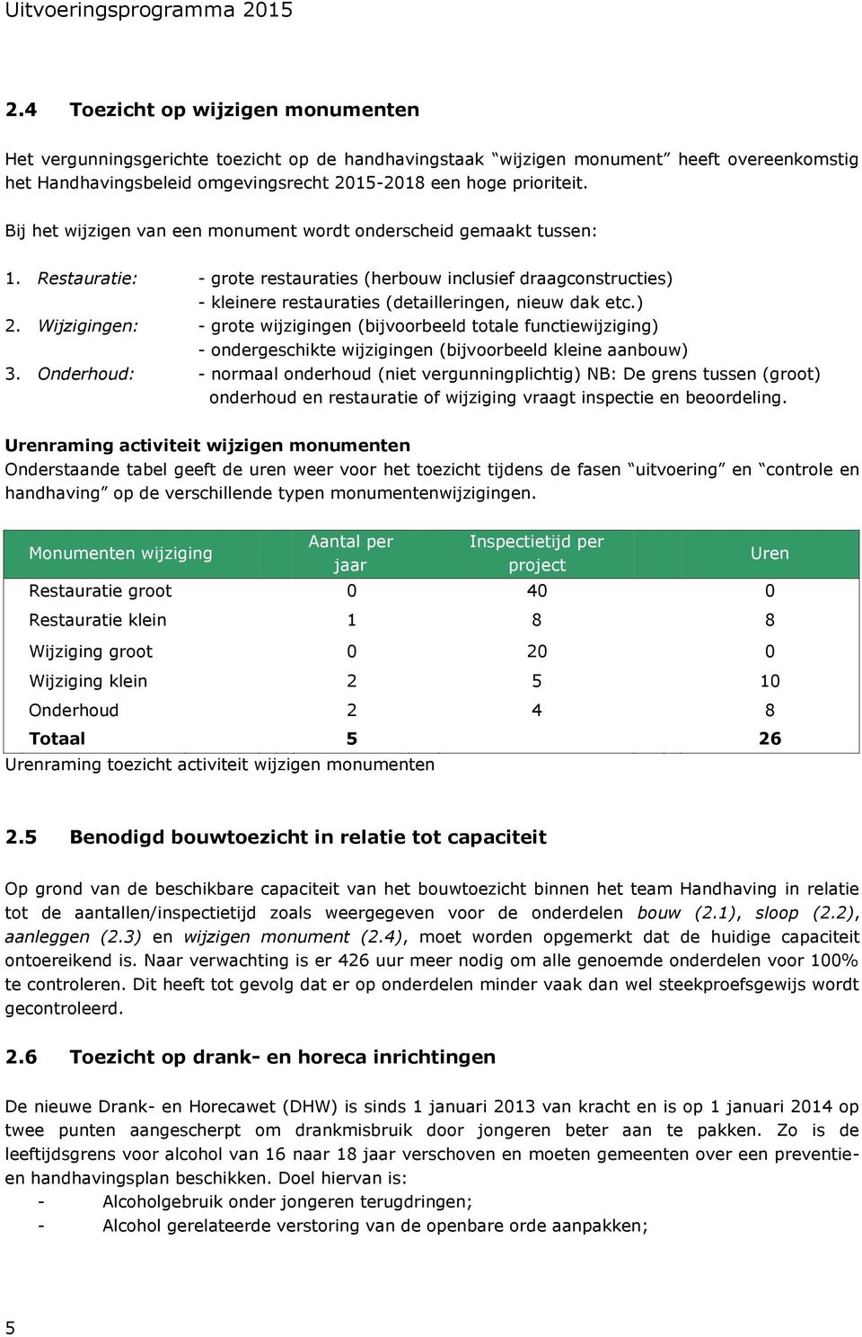 ) 2. Wijzigingen: - grote wijzigingen (bijvoorbeeld totale functiewijziging) - ondergeschikte wijzigingen (bijvoorbeeld kleine aanbouw) 3.