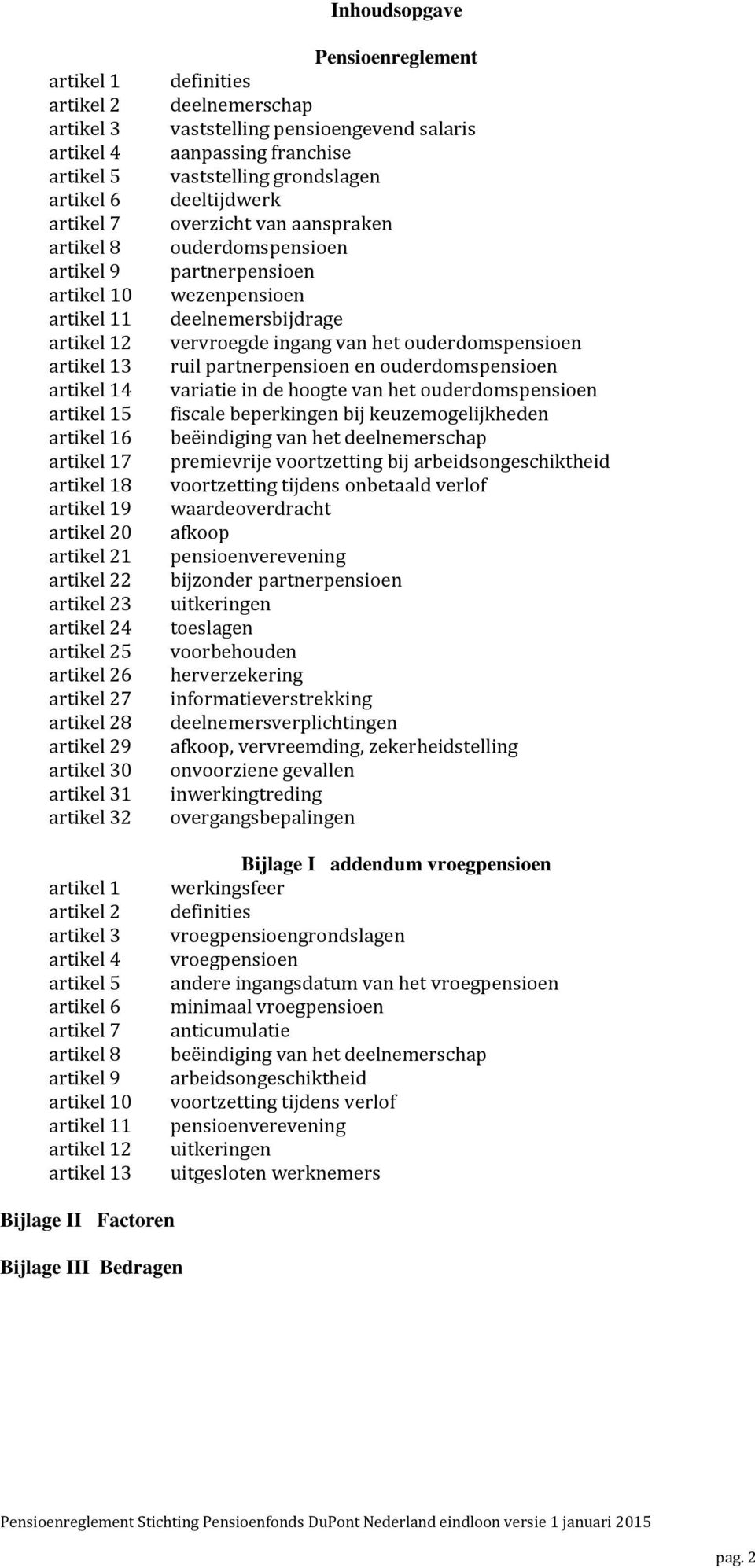 artikel 5 artikel 6 artikel 7 artikel 8 artikel 9 artikel 10 artikel 11 artikel 12 artikel 13 Pensioenreglement definities deelnemerschap vaststelling pensioengevend salaris aanpassing franchise