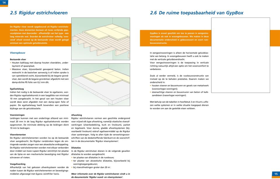 Doordat de estrichvloer volledig zwevend ofwel verend op de bestaande vloer wordt gelegd ontstaat een optimale geluidsisolatie.