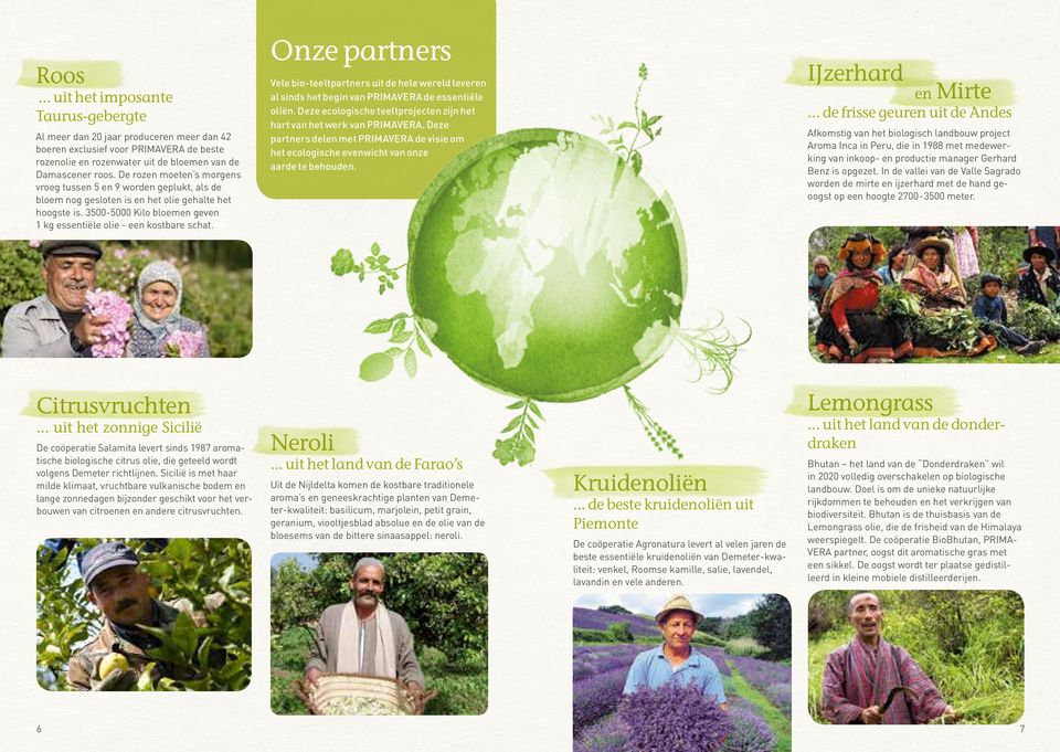 Onze partners Vele bio-teeltpartners uit de hele wereld leveren al sinds het begin van PRIMAVERA de essentiële oliën. Deze ecologische teeltprojecten zijn het hart van het werk van PRIMAVERA.