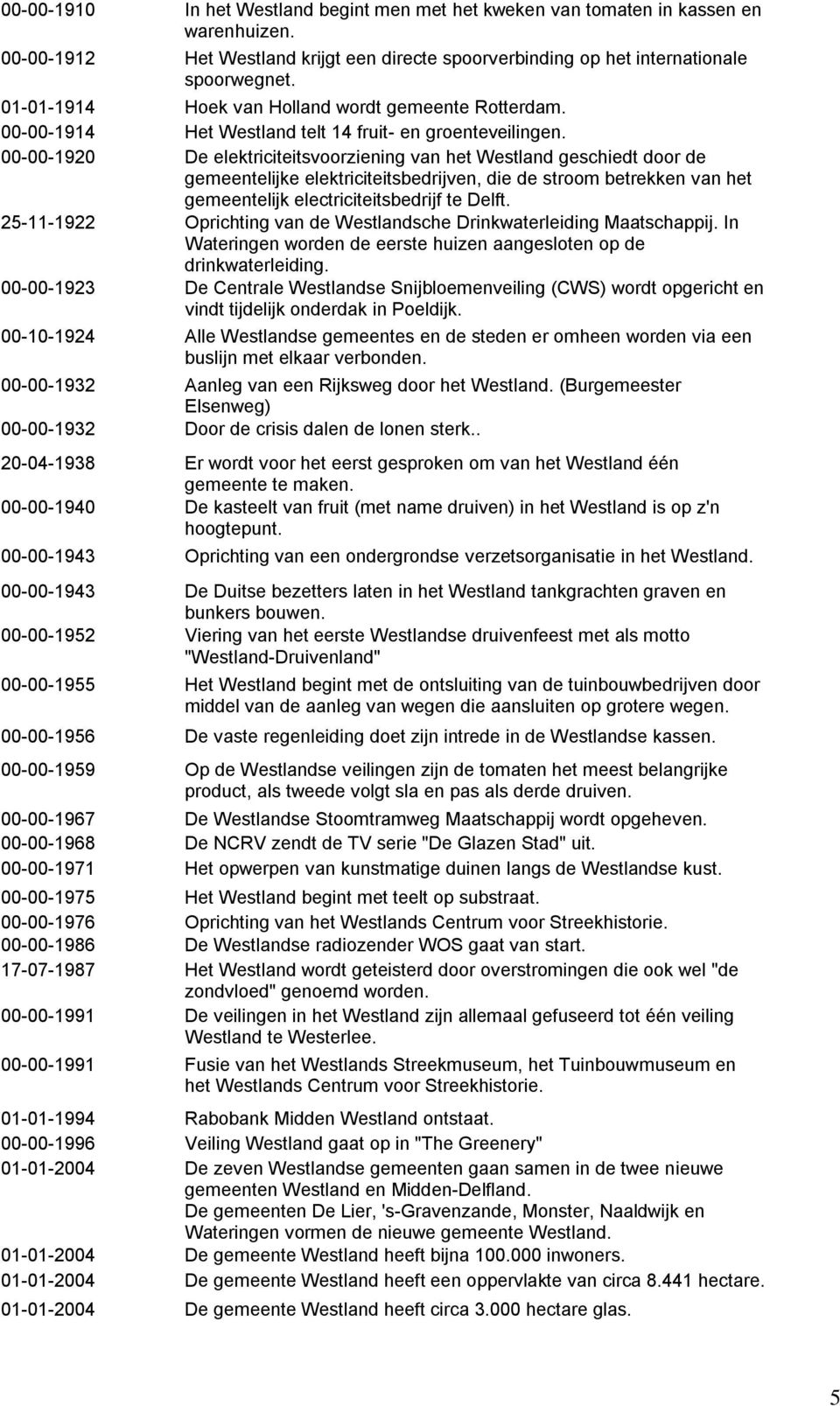 00-00-1920 De elektriciteitsvoorziening van het Westland geschiedt door de gemeentelijke elektriciteitsbedrijven, die de stroom betrekken van het gemeentelijk electriciteitsbedrijf te Delft.