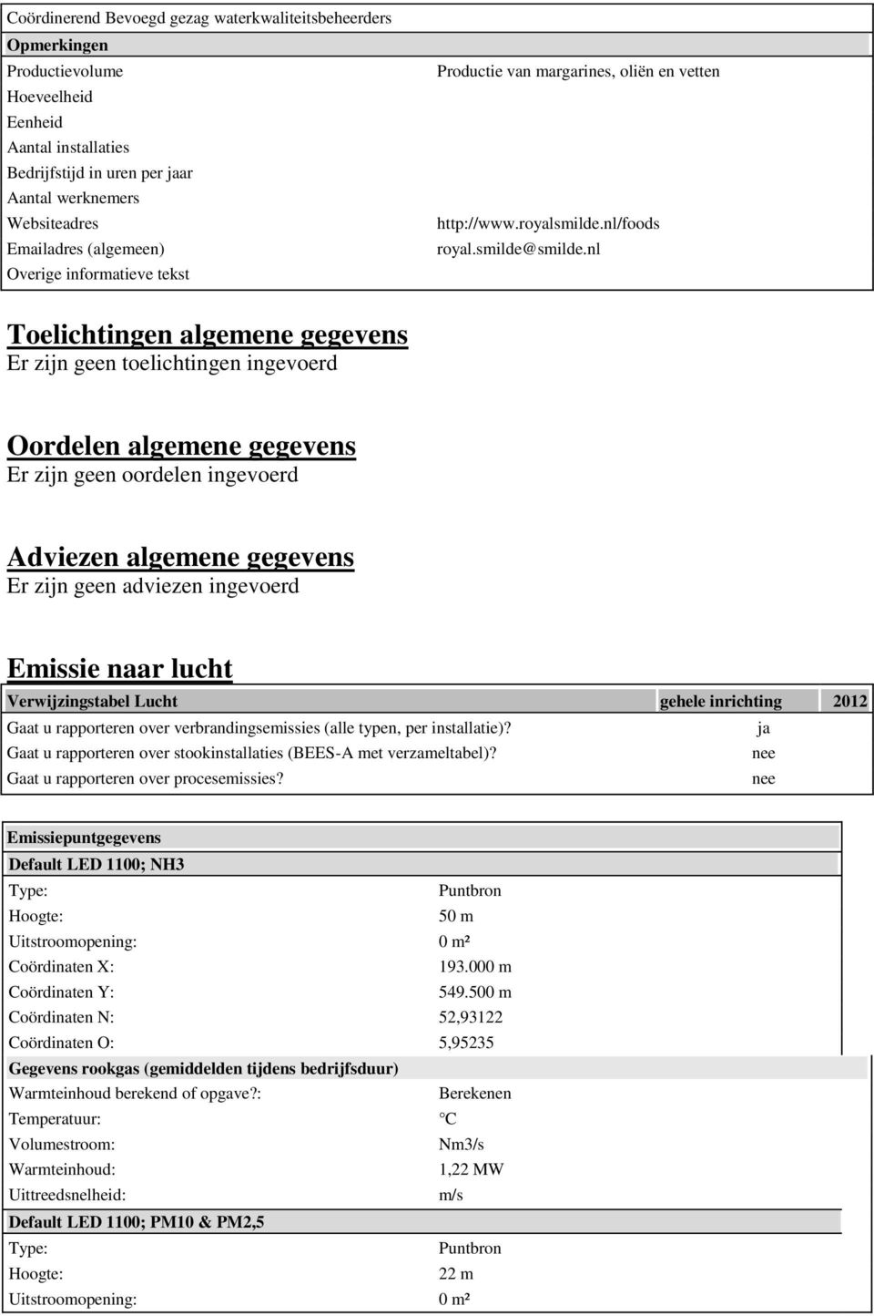 nl Toelichtingen algemene gegevens Er zijn geen toelichtingen ingevoerd Oordelen algemene gegevens Er zijn geen oordelen ingevoerd Adviezen algemene gegevens Er zijn geen adviezen ingevoerd Emissie