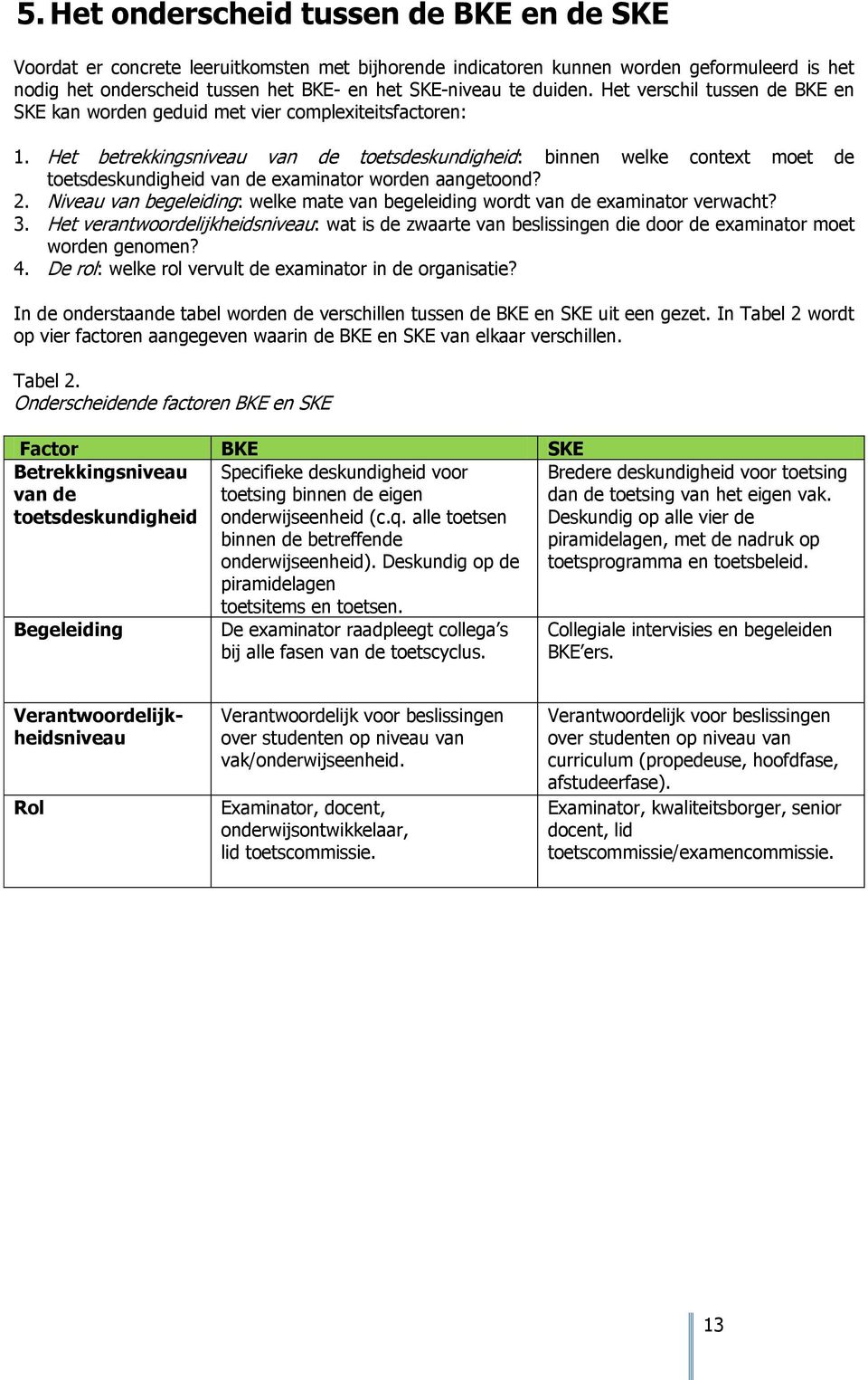 Het betrekkingsniveau van de toetsdeskundigheid: binnen welke context moet de toetsdeskundigheid van de examinator worden aangetoond? 2.