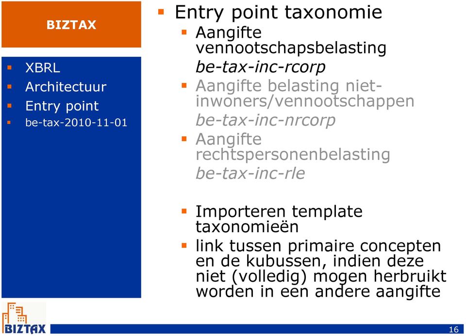 rechtspersonenbelasting be-tax-inc-rle Importeren template taxonomieën link tussen primaire