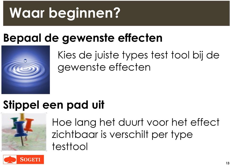 test tool bij de gewenste effecten Stippel een