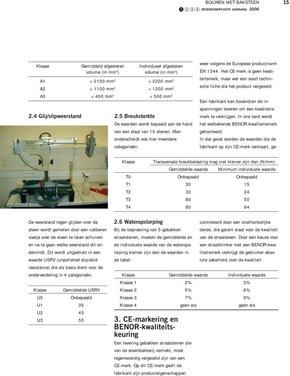 Men onderscheidt ook hier meerdere categorieën: Klasse Transversale breukbelasting mag niet kleiner zijn dan (N/mm): Gemiddelde waarde Minimum individuele waarde T0 Onbepaald Onbepaald T1 30 15 T2 30