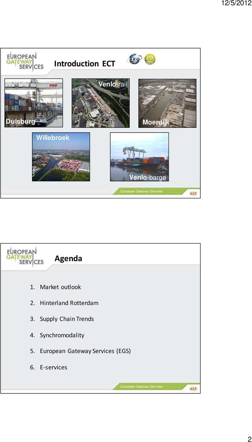 Hinterland Rotterdam 3. Supply Chain Trends 4.