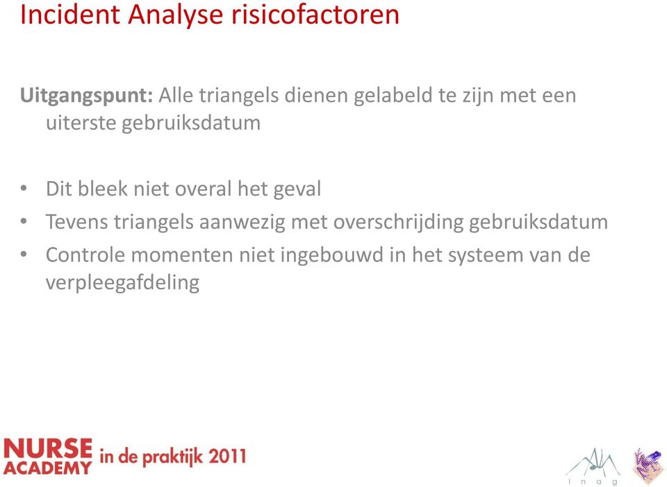 het geval Tevens triangels aanwezig met overschrijding gebruiksdatum