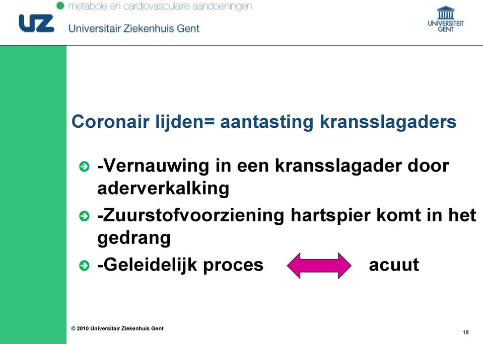 aderverkalking -Zuurstofvoorziening