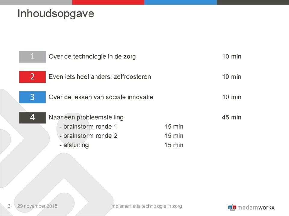 Naar een probleemstelling - brainstorm ronde 1 15 min - brainstorm