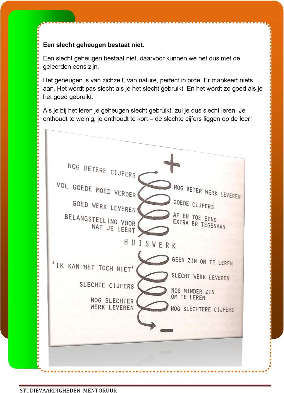 Het geheugen is van zichzelf, van nature, perfect in orde. Er mankeert niets aan.