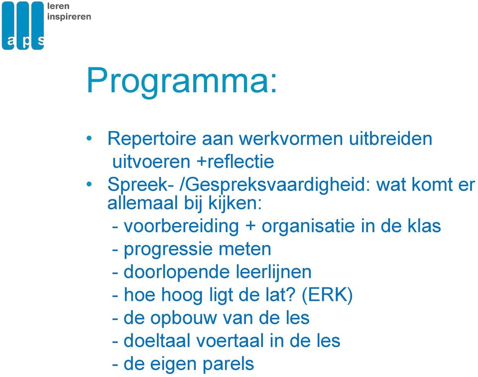 organisatie in de klas - progressie meten - doorlopende leerlijnen - hoe hoog