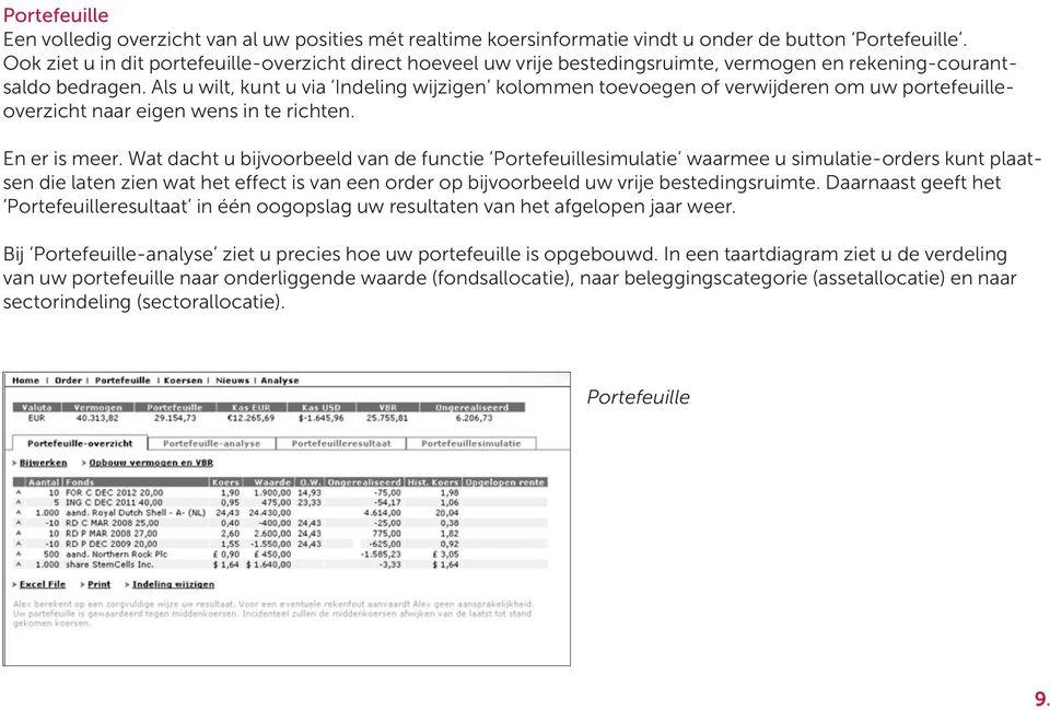 Als u wilt, kunt u via Indeling wijzigen kolommen toevoegen of verwijderen om uw portefeuilleoverzicht naar eigen wens in te richten. En er is meer.