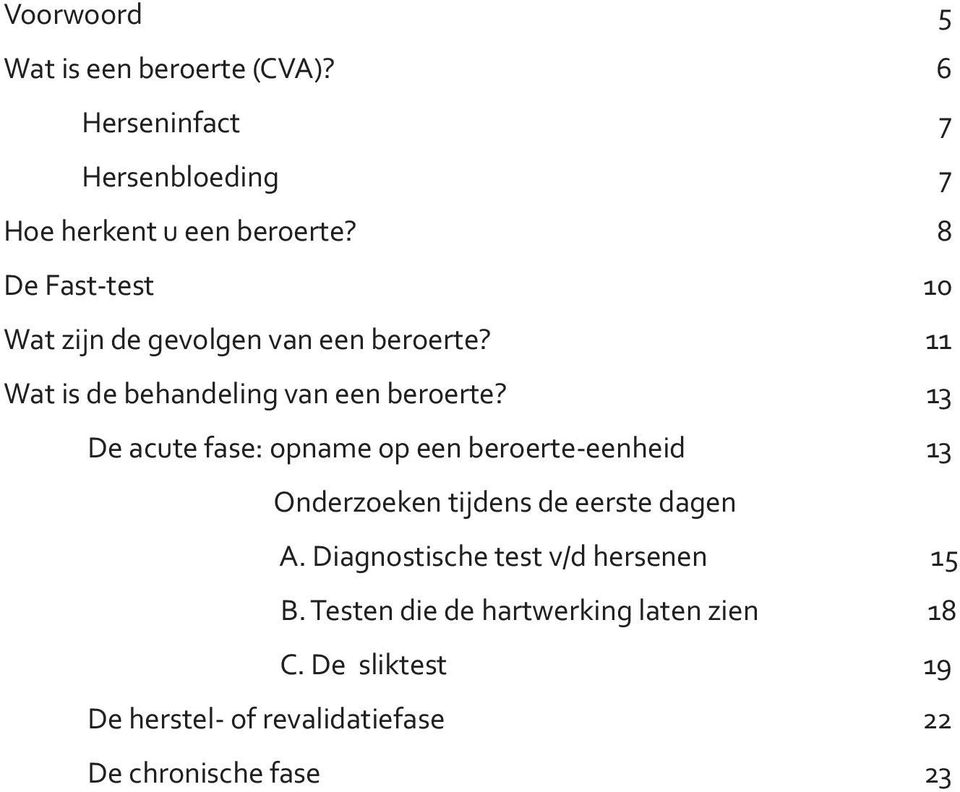 13 De acute fase: opname op een beroerte-eenheid 13 Onderzoeken tijdens de eerste dagen A.