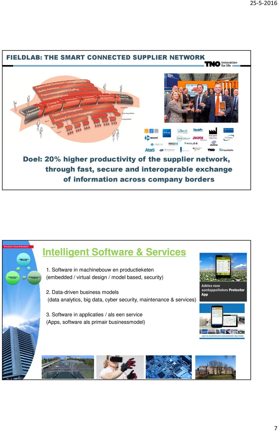 Software in machinebouw en productieketen (embedded / virtual design / model based, security) 2.