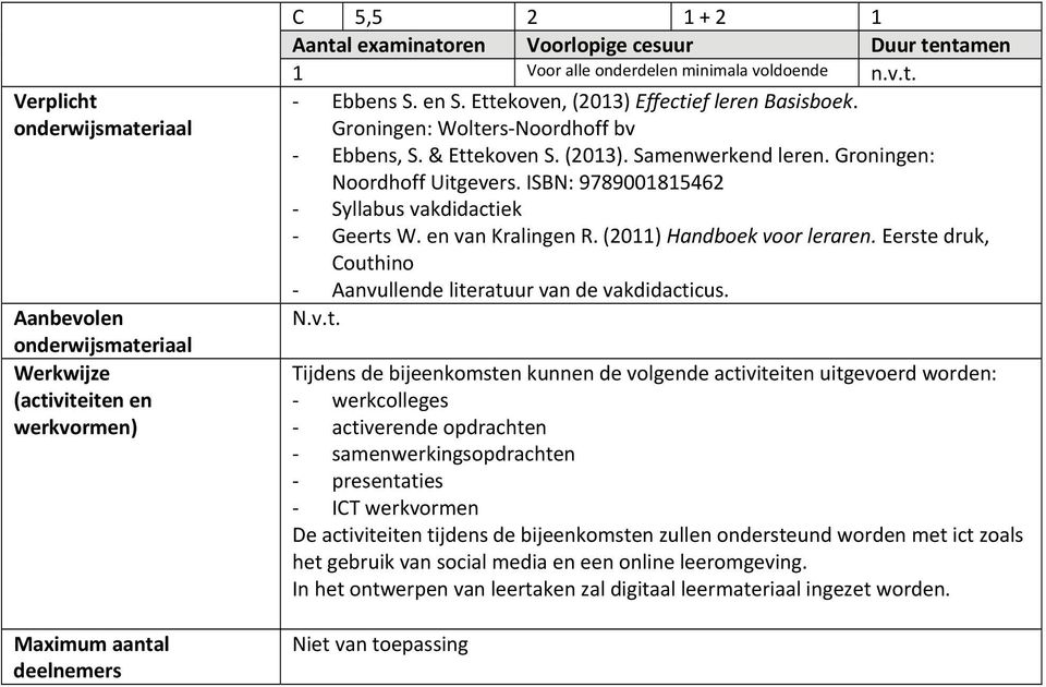 ISBN: 9789001815462 Syllabus vakdidacti