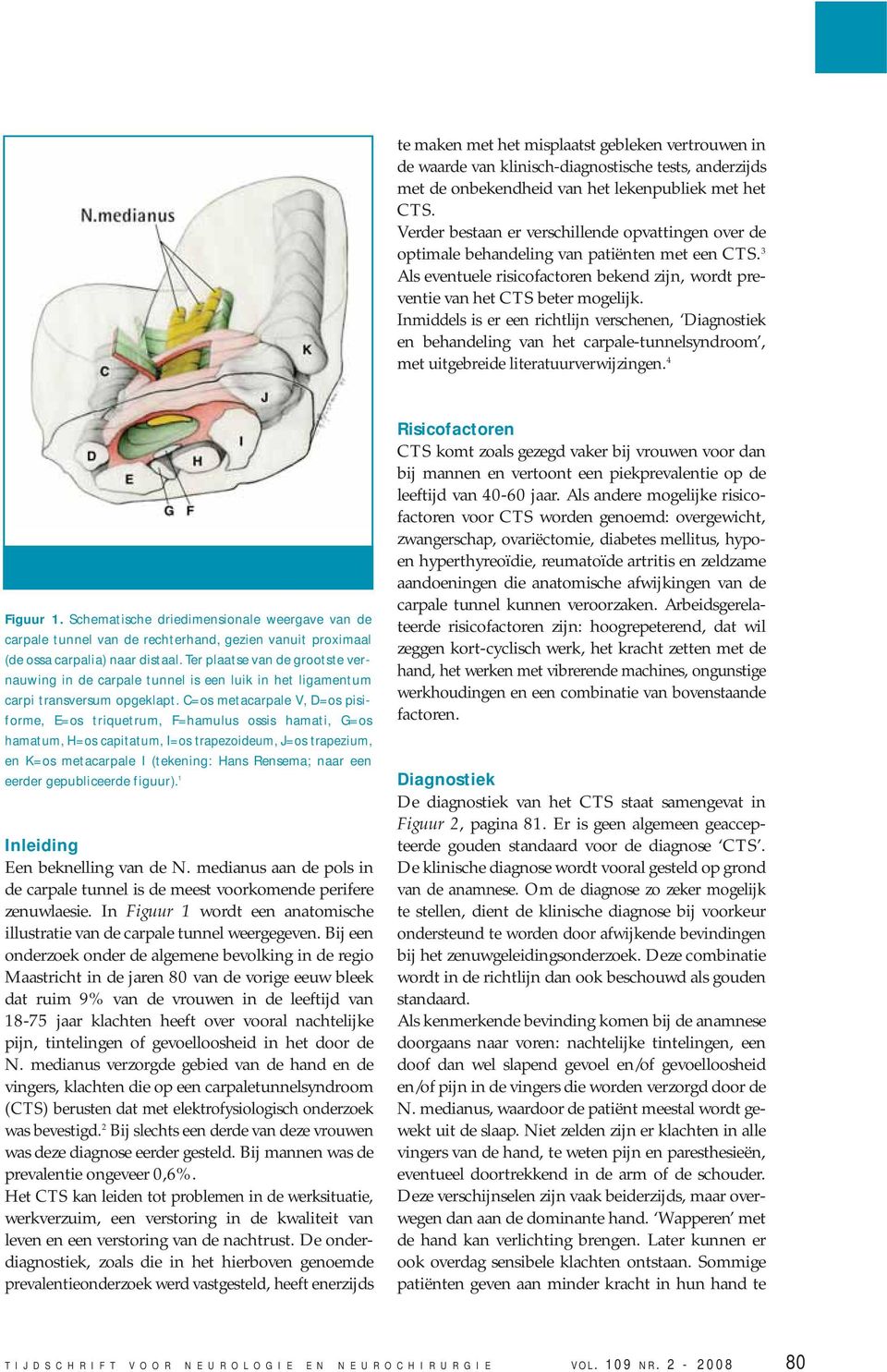 Inmiddels is er een richtlijn verschenen, Diagnostiek en behandeling van het carpale-tunnelsyndroom, met uitgebreide literatuurverwijzingen. 4 Figuur 1.