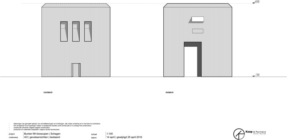 - het verwijderen en/of sparingen maken in bestaande wanden en/of constructie is in overleg met constructeur.