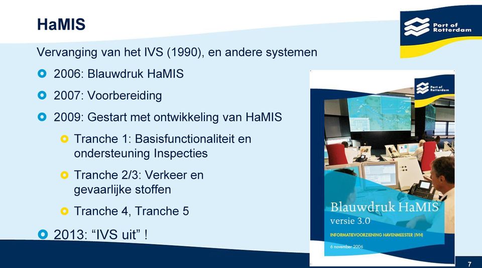 van HaMIS Tranche 1: Basisfunctionaliteit en ondersteuning Inspecties