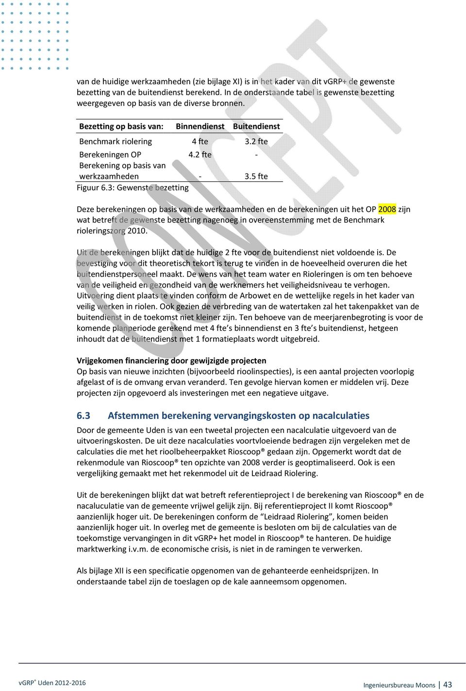 2 fte - Berekening op basis van werkzaamheden - 3.5 fte Figuur 6.