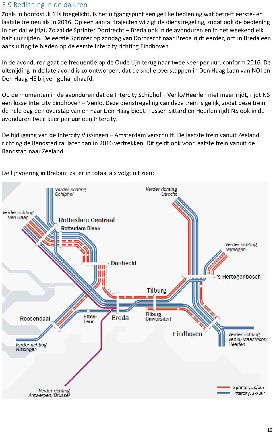 De eerste Sprinter op zondag van Dordrecht naar Breda rijdt eerder, om in Breda een aansluiting te bieden op de eerste Intercity richting Eindhoven.