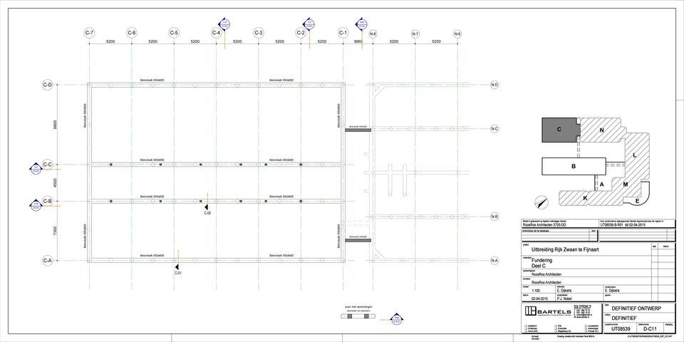 Betonbalk 350x500 N-B Model is gebaseerd op digitale onderlegger derden; 2720-DO omschrijving van de wijzigingen door project Uitbreiding Rijk Zwaan te Fijnaart Voor constructieve uitgangspunten