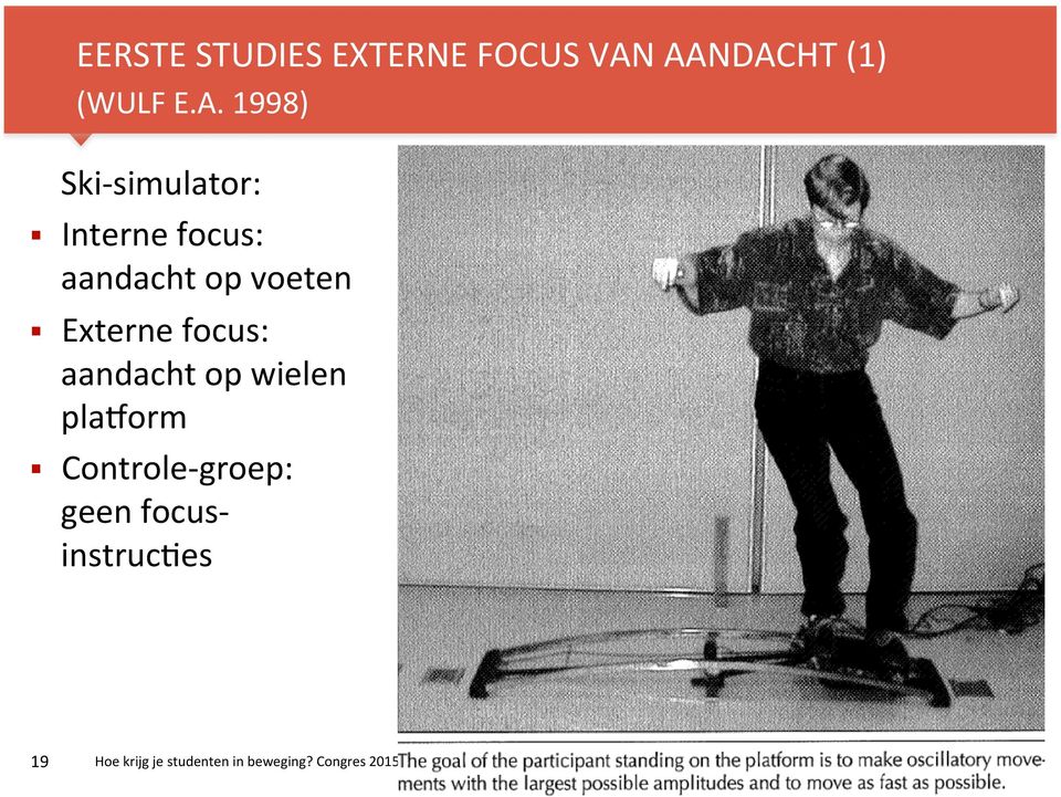 1998) Ski- simulator: Interne focus: aandacht op