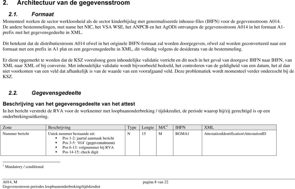 Dit betekent dat de distributiestroom A014 ofwel in het originele IHFN-formaat zal worden doorgegeven, ofwel zal worden geconverteerd naar een formaat met een prefix in A1 plat en een