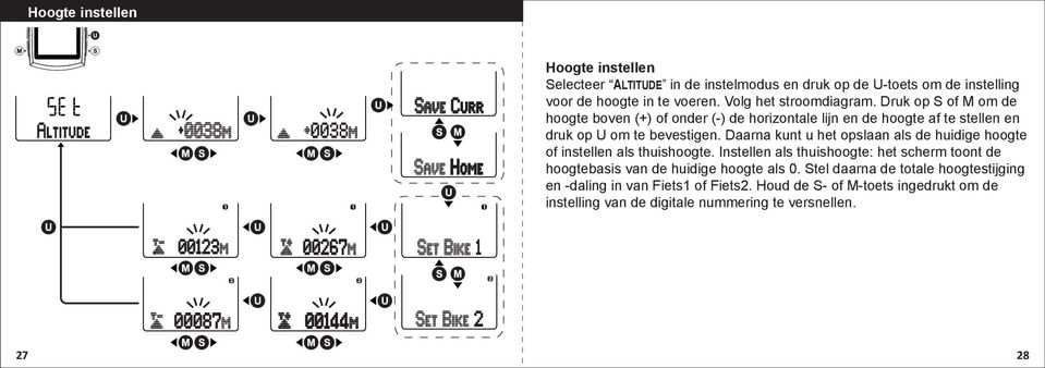 Daarna kunt u het opslaan als de huidige hoogte of instellen als thuishoogte.