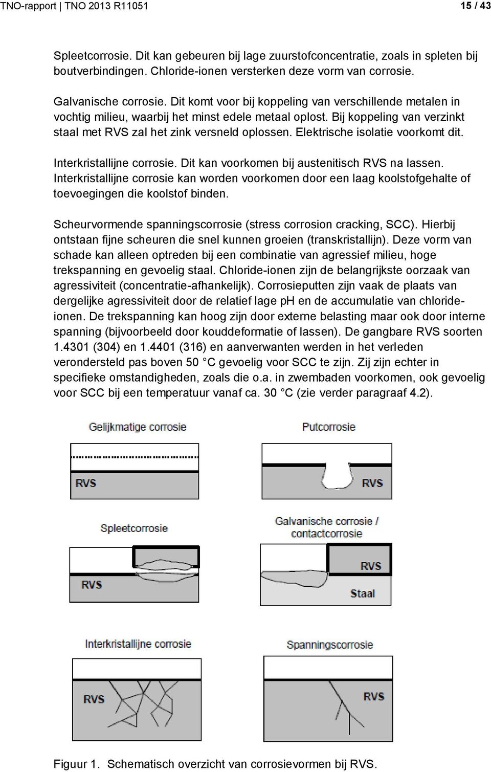 Bij koppeling van verzinkt staal met RVS zal het zink versneld oplossen. Elektrische isolatie voorkomt dit. Interkristallijne corrosie. Dit kan voorkomen bij austenitisch RVS na lassen.