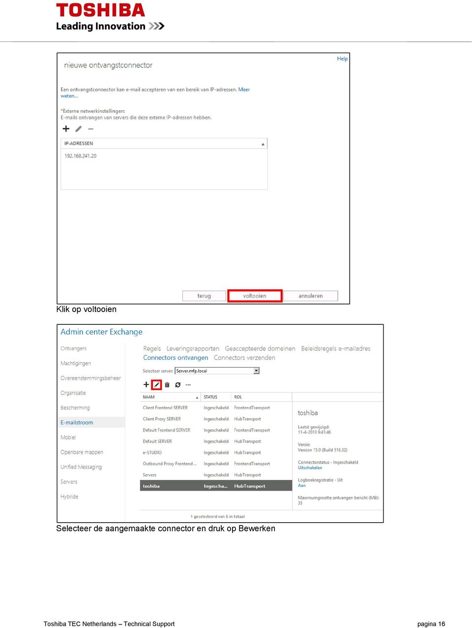 op Bewerken Toshiba TEC