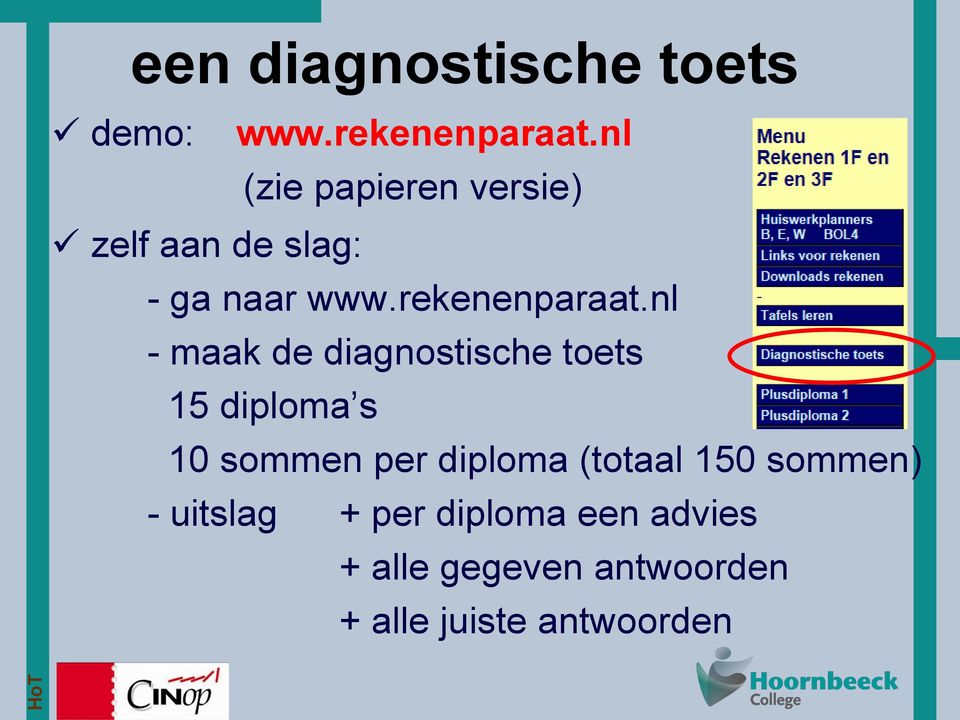 nl - maak de diagnostische toets 15 diploma s 10 sommen per diploma
