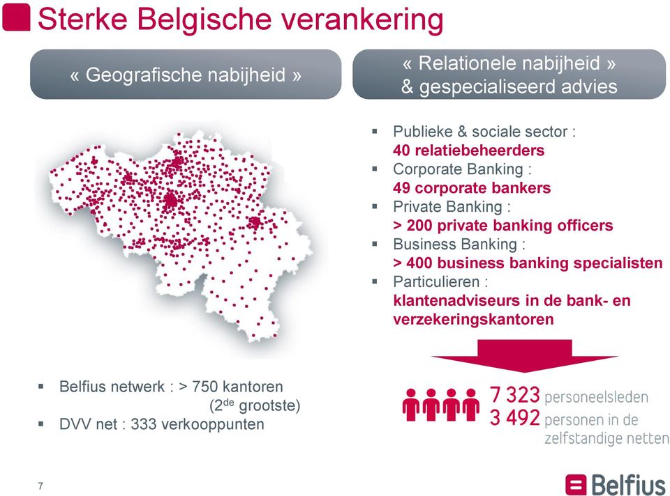 200 private banking officers Business Banking : > 400 business banking specialisten Particulieren :