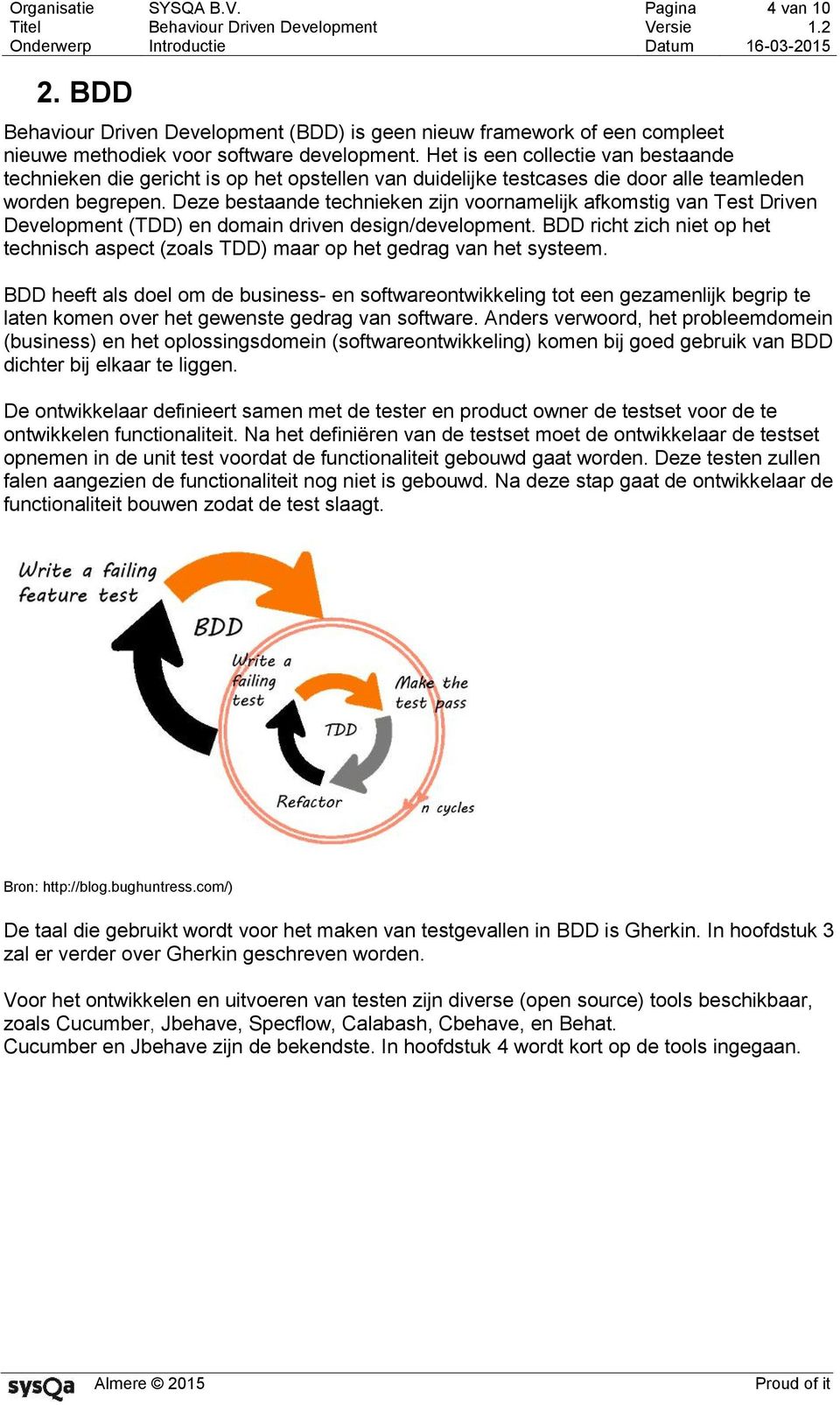 Deze bestaande technieken zijn voornamelijk afkomstig van Test Driven Development (TDD) en domain driven design/development.