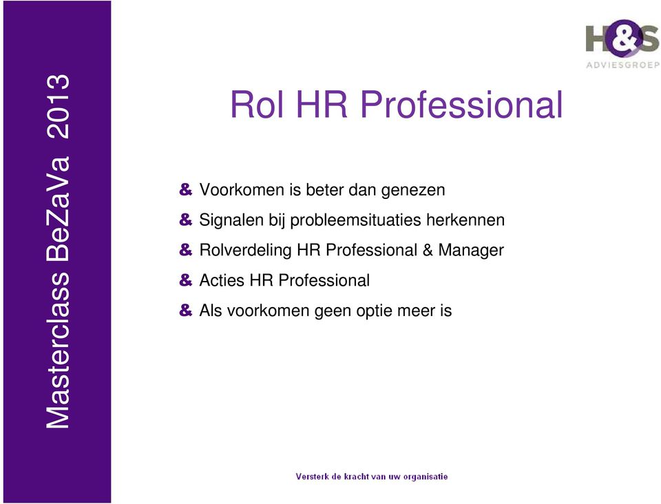 herkennen & Rolverdeling HR Professional &