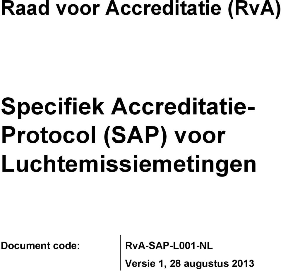 (SAP) voor Luchtemissiemetingen