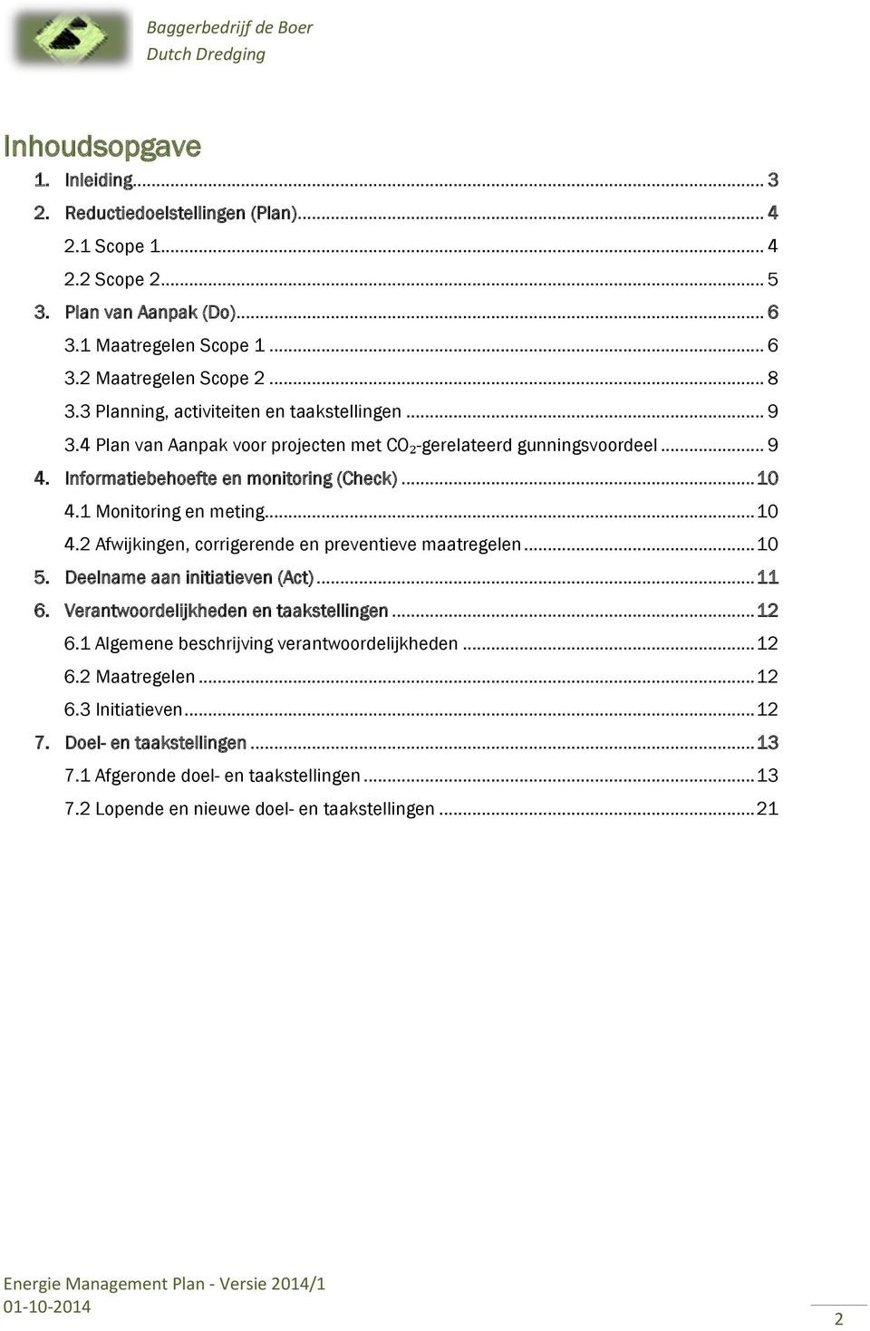 1 Monitoring en meting... 10 4.2 Afwijkingen, corrigerende en preventieve maatregelen... 10 5. Deelname aan initiatieven (Act)... 11 6. Verantwoordelijkheden en taakstellingen... 12 6.