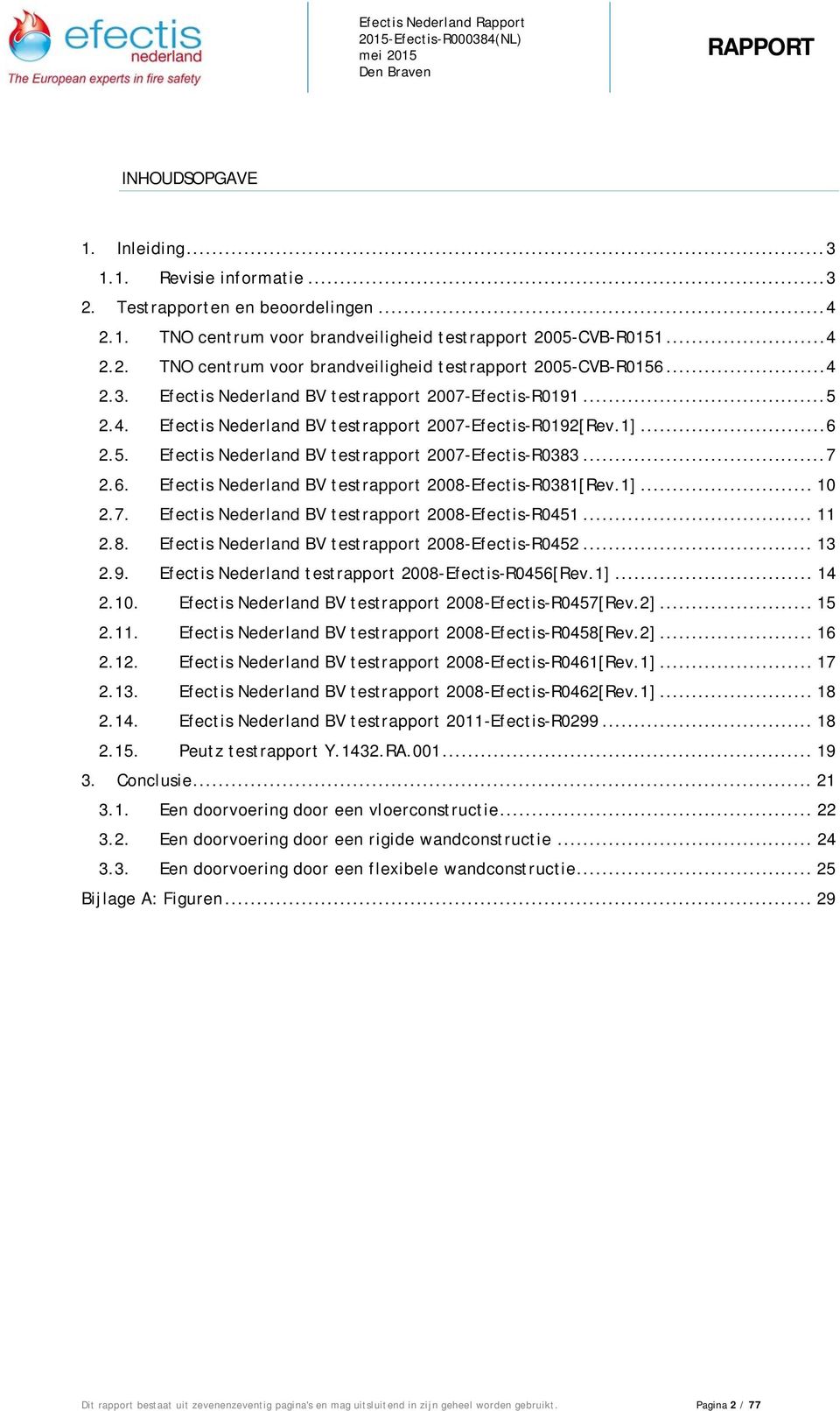 6. Efectis Nederland BV testrapport 2008-Efectis-R0381[Rev.1]... 10 2.7. Efectis Nederland BV testrapport 2008-Efectis-R0451... 11 2.8. Efectis Nederland BV testrapport 2008-Efectis-R0452... 13 2.9.