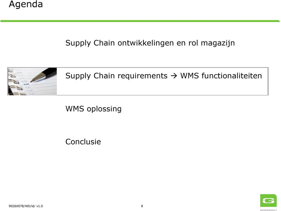 requirements WMS functionaliteiten