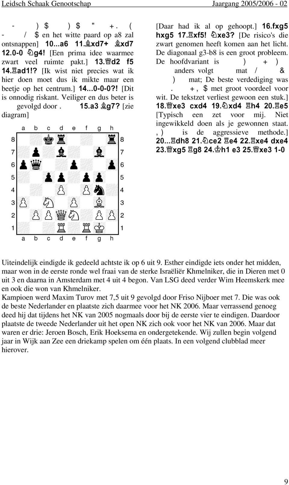 17 5 # $6 6 8 % [Daar had ik al op gehoopt.] [De risico's die zwart genomen heeft komen aan het licht. De diagonaal g3-b8 is een groot probleem.