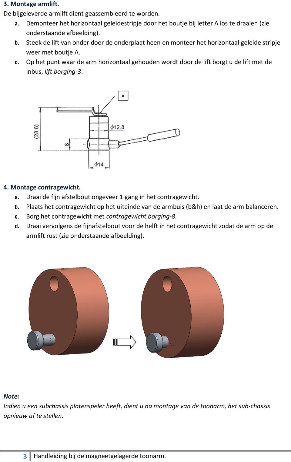 Handleiding bij de magneetgelagerde toonarm. - PDF Gratis download