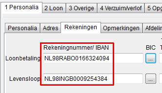 kiest u uiteraard voor Haal op : Afbeelding: Van rekeningnummers naar IBAN, Haal op De rekeningnummers (IBAN) worden vervolgens in Loon geïmporteerd en bij de juiste werknemers geplaatst: Afbeelding: