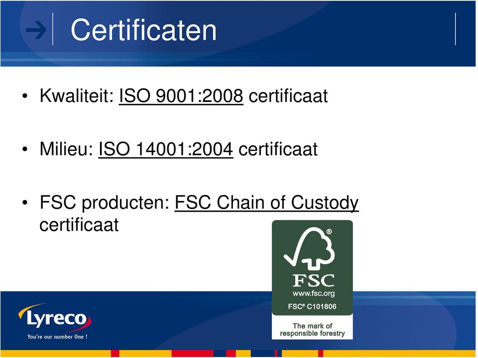 ISO 14001:2004 certificaat FSC
