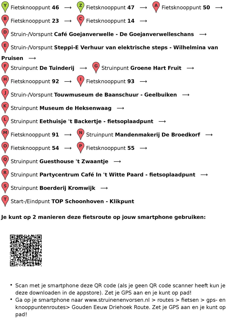 Museum de Heksenwaag Struinpunt Eethuisje 't Backertje - fietsoplaadpunt Fietsknooppunt 91 Struinpunt Mandenmakerij De Broedkorf Fietsknooppunt 54 Fietsknooppunt 55 Struinpunt Guesthouse 't Zwaantje