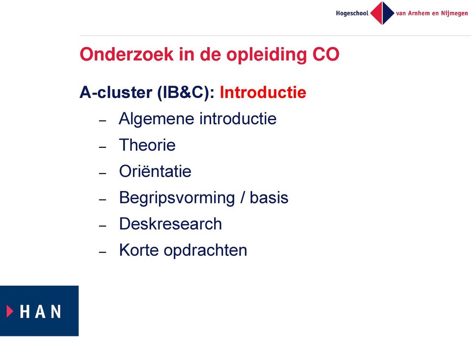 Algemene introductie Theorie