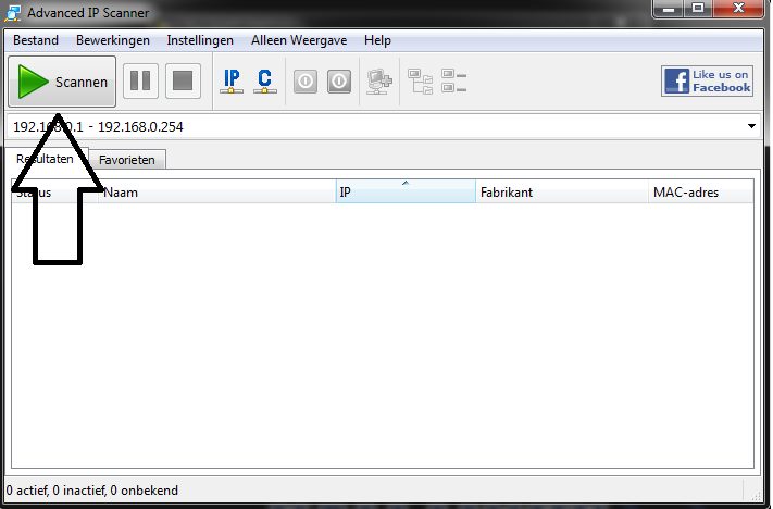 Het scannen van je netwerk Open Advanced IP Scanner.