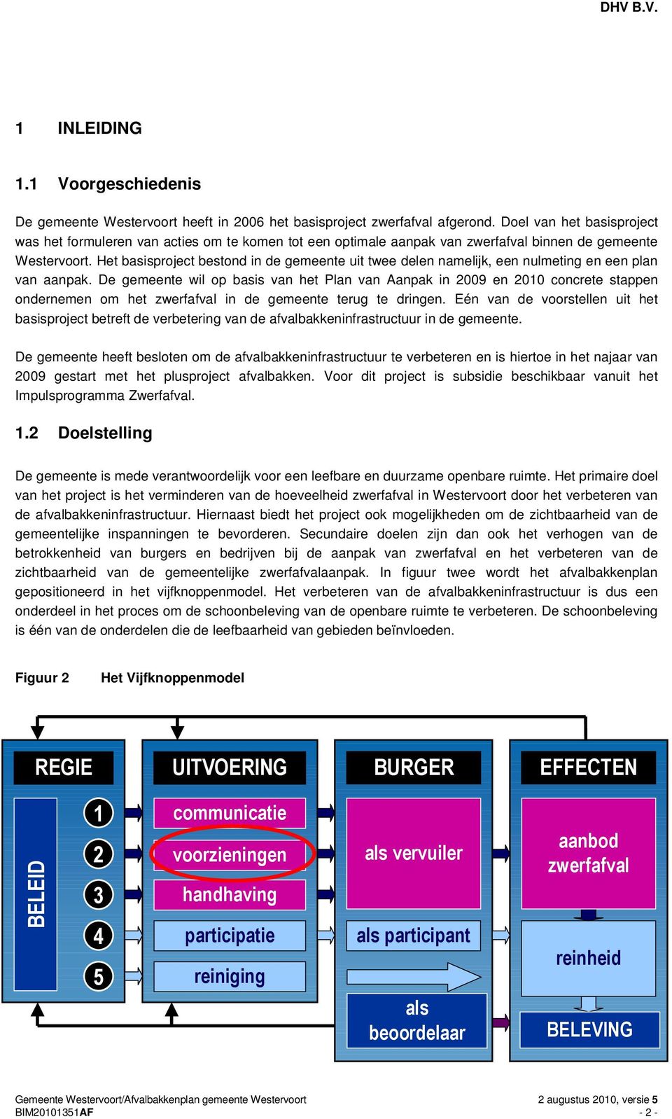 Het basisproject bestond in de gemeente uit twee delen namelijk, een nulmeting en een plan van aanpak.