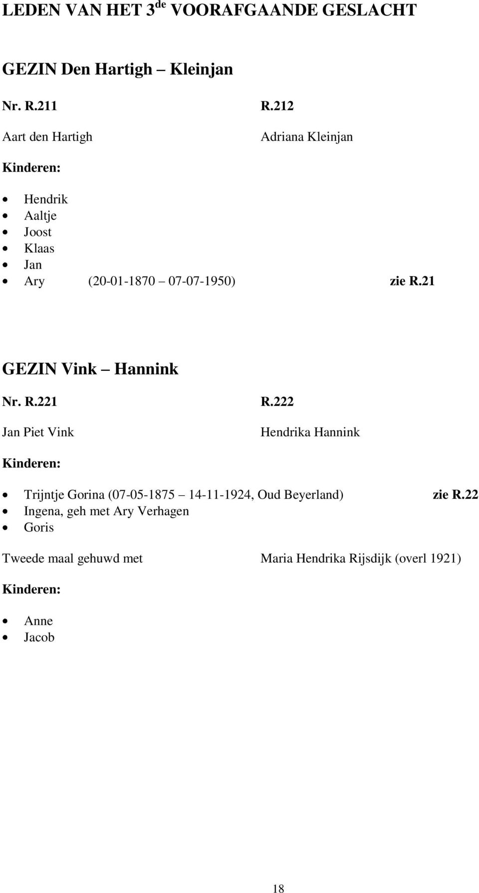 21 GEZIN Vink Hannink Nr. R.221 R.