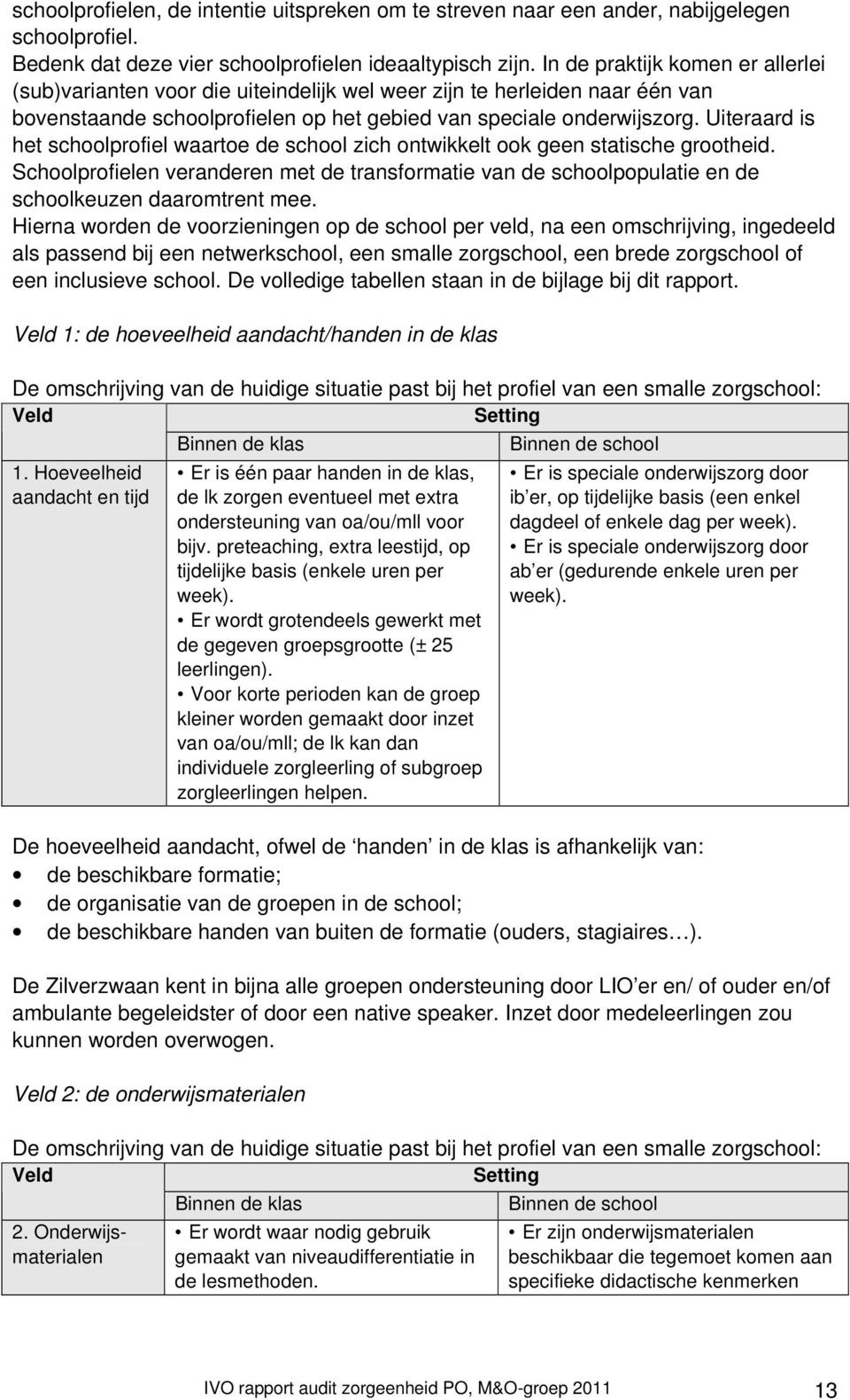 Uiteraard is het schoolprofiel waartoe de school zich ontwikkelt ook geen statische grootheid.