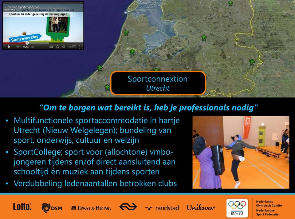 onderwijs, cultuur en welzijn SportCollege; sport voor (allochtone) vmbojongeren tijdens